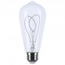 Satco Products Inc. S11527 - 6 Watt LED; Reminiscent; Flex Gray Filament; ST19 Loop; Medium Base; 2700K CCT; Clear; 120 Volt