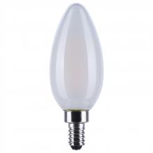 Satco Products Inc. S12158 - 4.5 Watt LED B11; 3000K-2000K Warm Dimming; Candelabra Base; Frost Finish