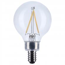 Satco Products Inc. S12471 - 3 Watt G16.5 LED; Candelabra Base; Clear; 3000K CCT; 120 Volt