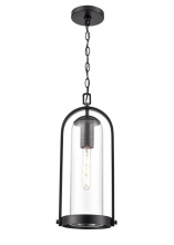 Millennium 199801-PBK - Luxio 8.25" Wide 1-Light Outdoor Hanging Lantern - Powder Coated Black