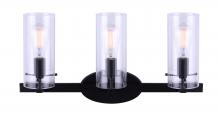 Canarm IVL759A03BK - Joni 3 Light Vanity, Black Finish