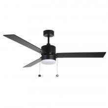 HOMEnhancements 21378 - 3-Blade 52" MB Modern Cylinder Fan Matte Black/Walnut Blades Pull Chain 3K, 4K, 5K