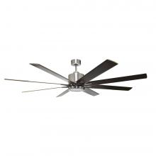 HOMEnhancements 21537 - 8-Blade 66" NK Fan Silver/Walnut Blades 20W LED 3K,4K,5K